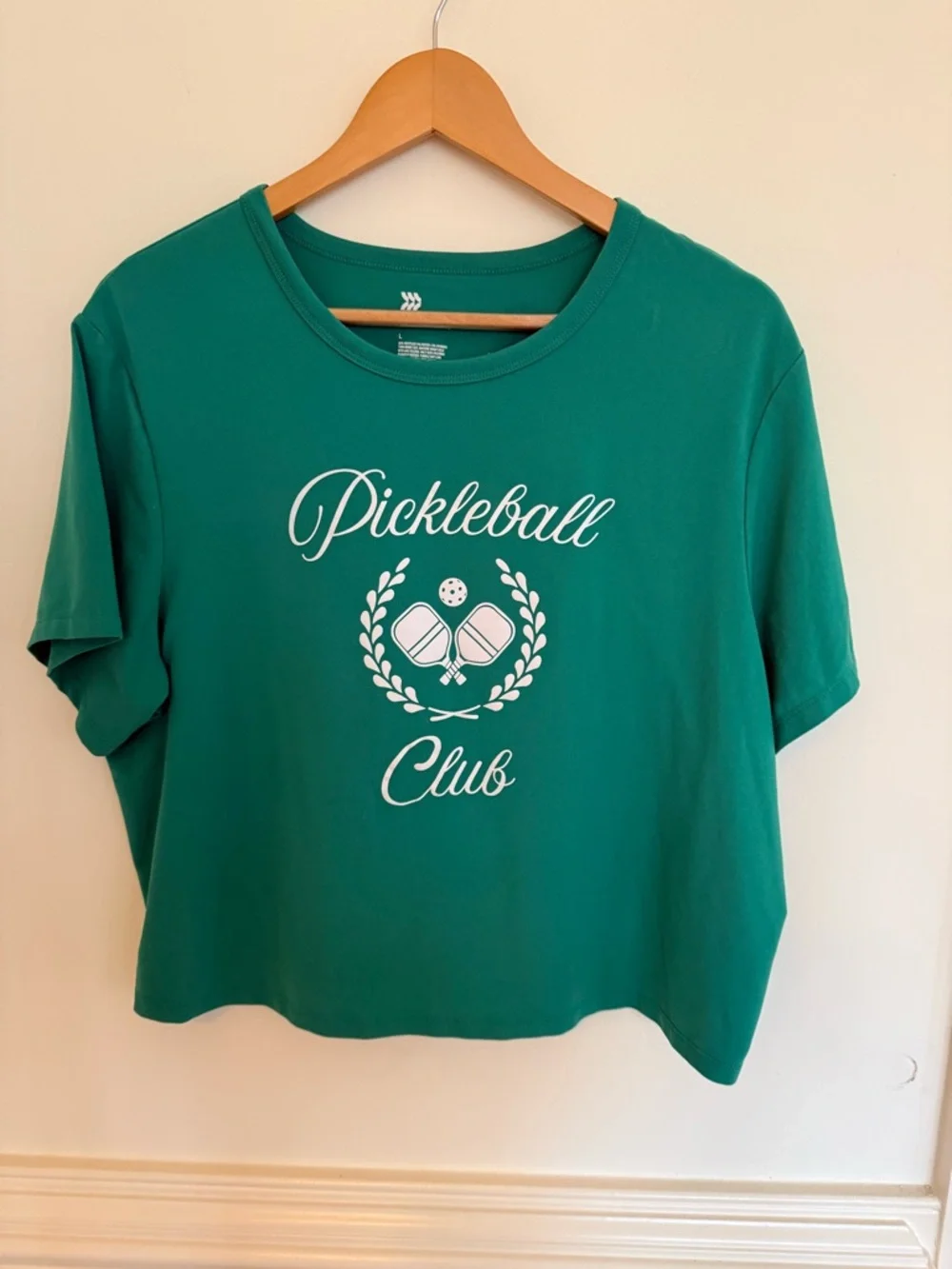 Target Green Pickleball Club Cropped Graphic Tee Large - Picture 2 of 4